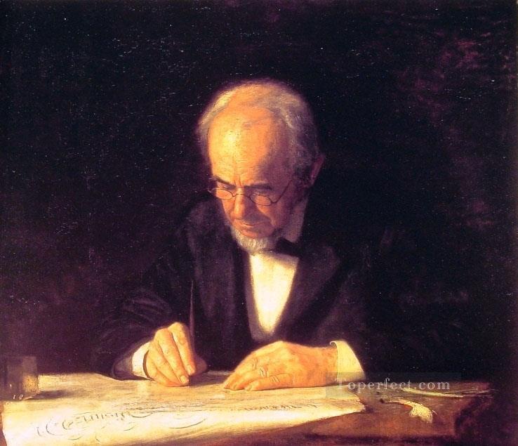 The Writing Master Realism portraits Thomas Eakins Oil Paintings